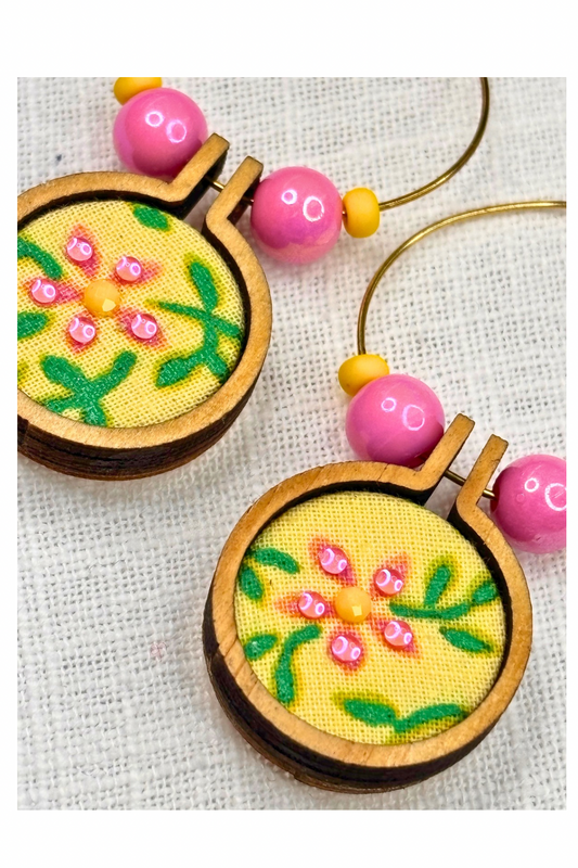 Pink Sunshine Mini Hoop Earrings