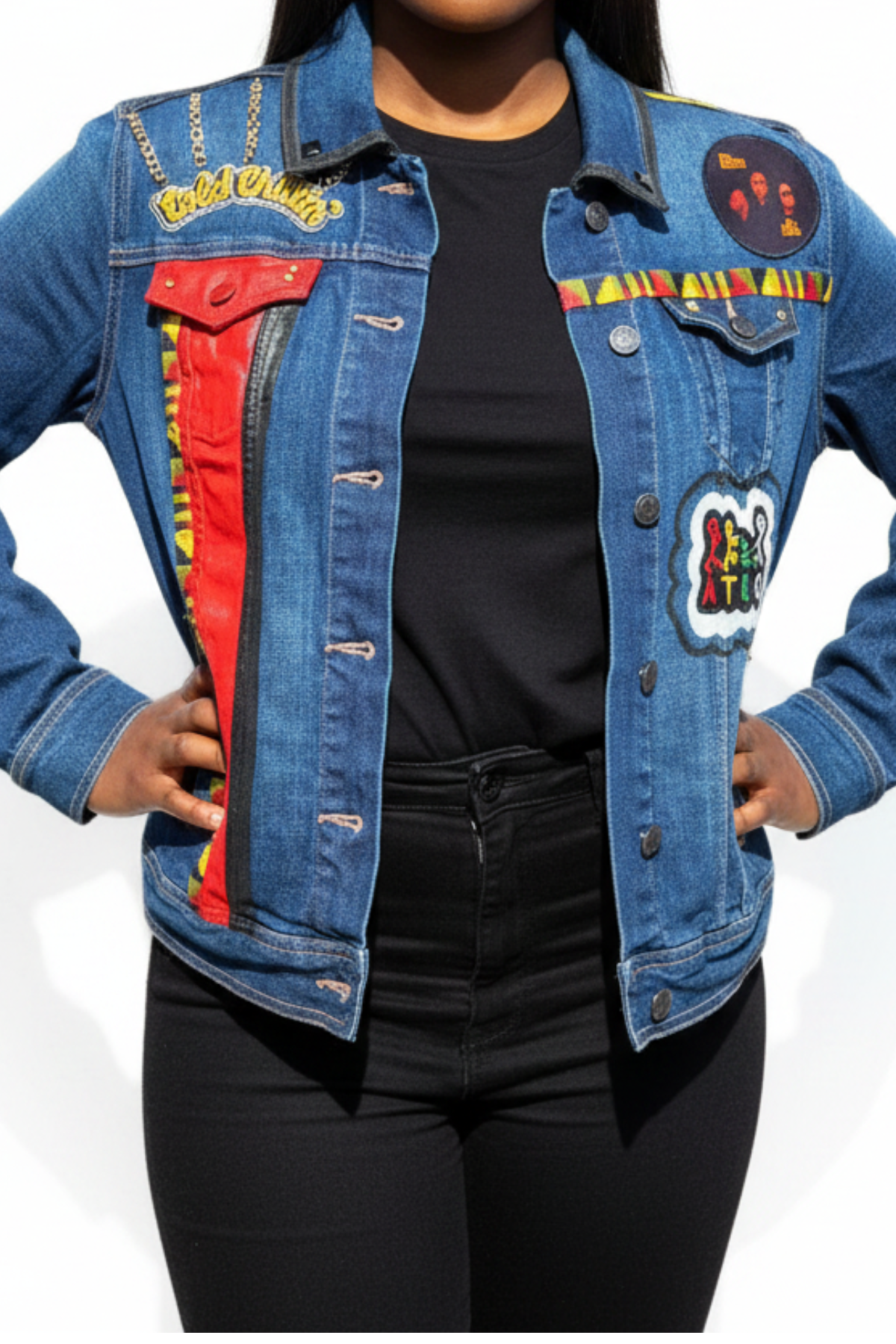 Round The Way Girl Embellished Denim Jacket - Size L