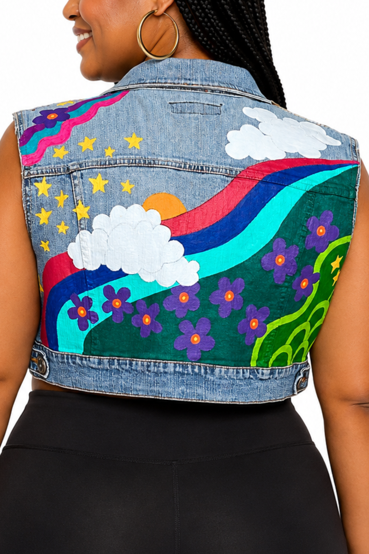 Rainbow Reverie Painted Vest - Size 1x-2x