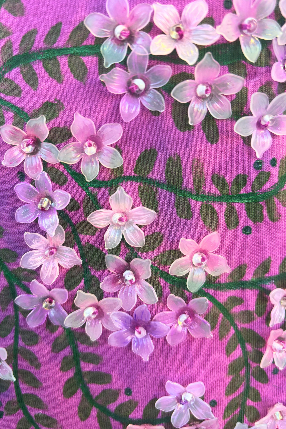 Hanging Gardens of BABE-alon Dyed and Beaded Tee - Size 2XL