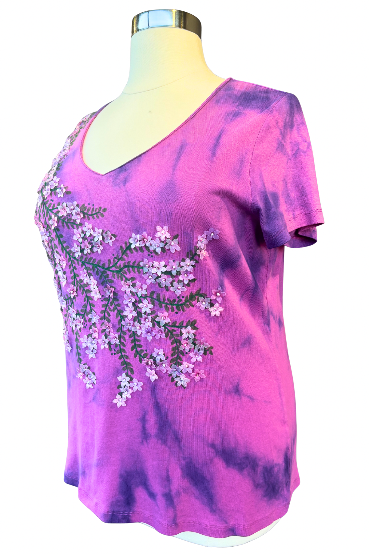 Hanging Gardens of BABE-alon Dyed and Beaded Tee - Size 2XL