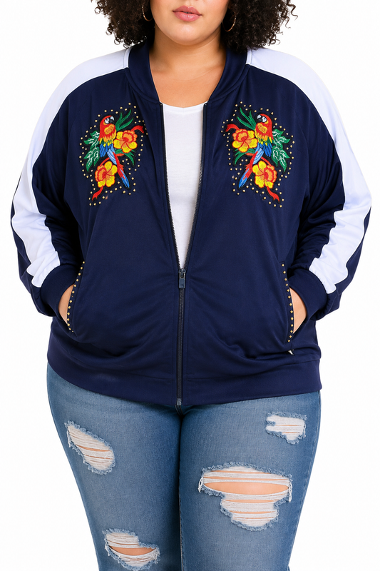 Pretty Parrots Patch Tracket Jacket - Size 2X